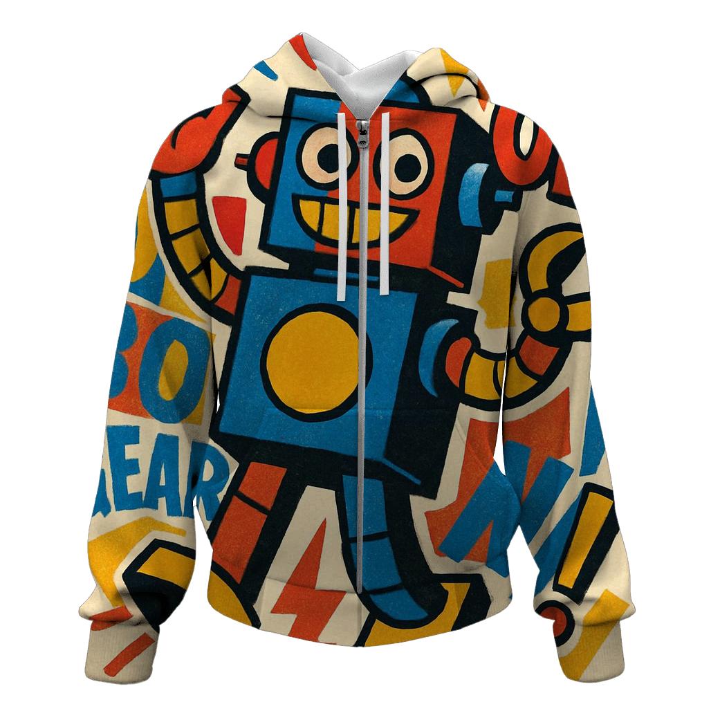 Pop Collage Robot hoodie styles