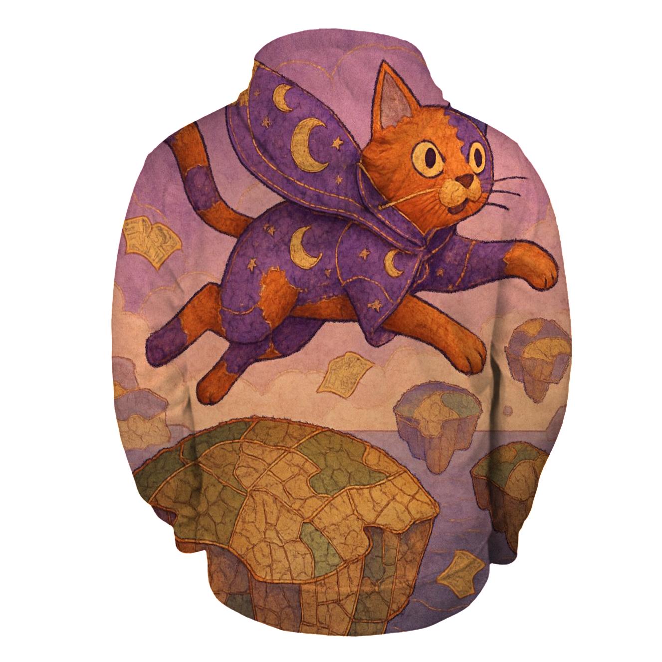 Patchwork Skywalker Cat printed hoodies