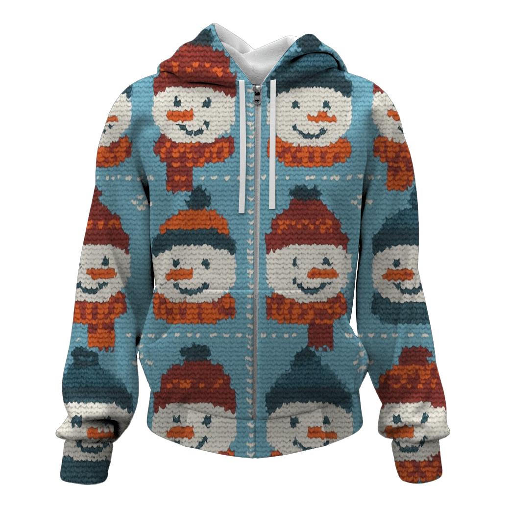 Snowman Scarf Grid Design designer hoodies