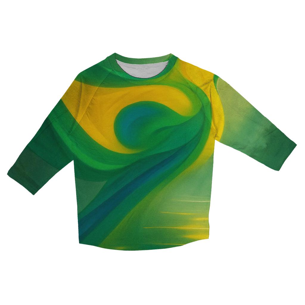 BrazilRainforestWave printed three quarter sleeve shirts