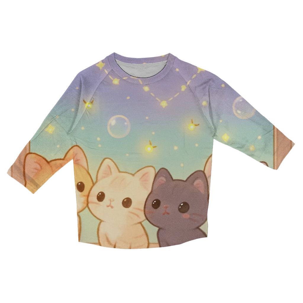 Stargazer Window Kittens trendy 3/4 sleeve tops