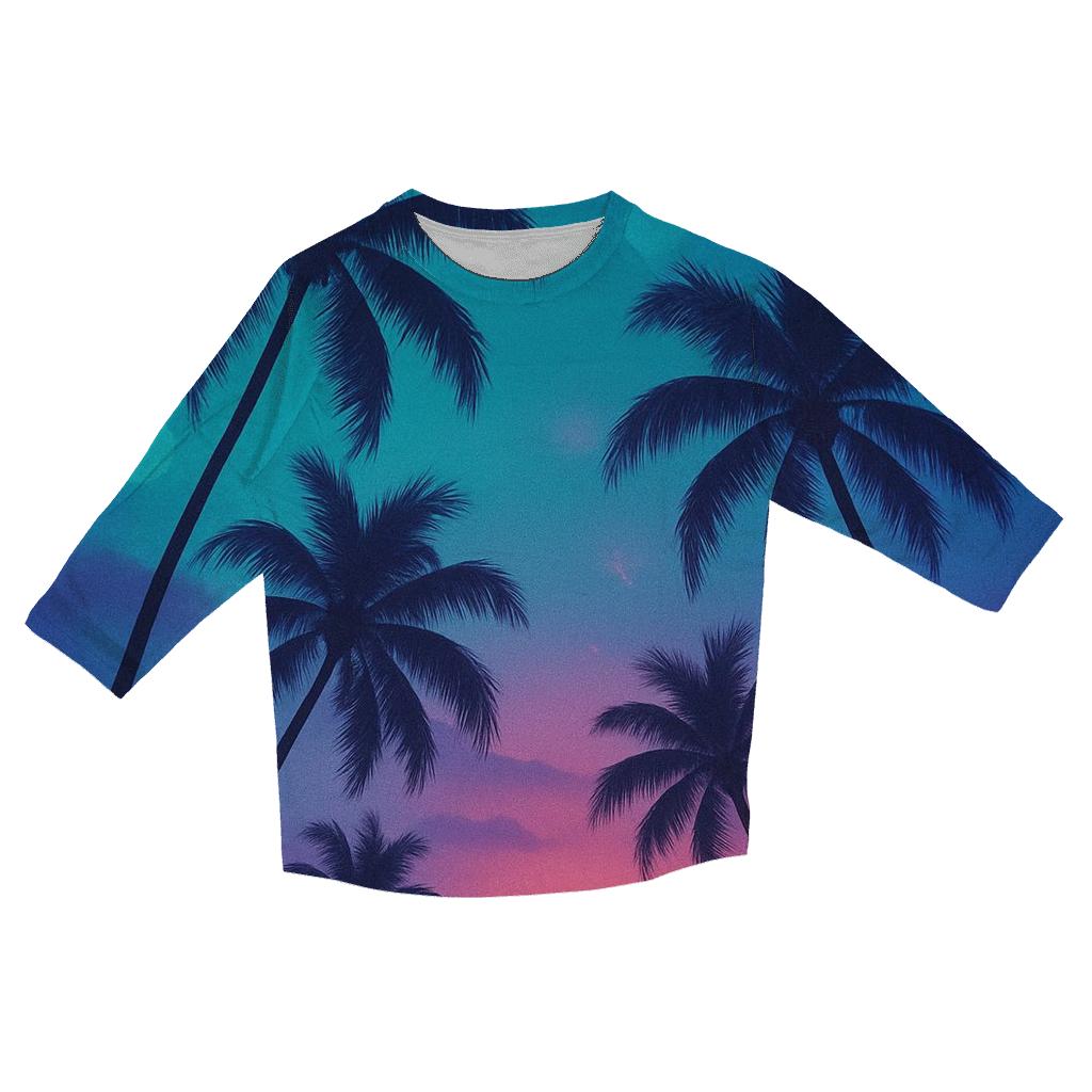 Aurora Palms At Twilight cotton quarter sleeve shirts