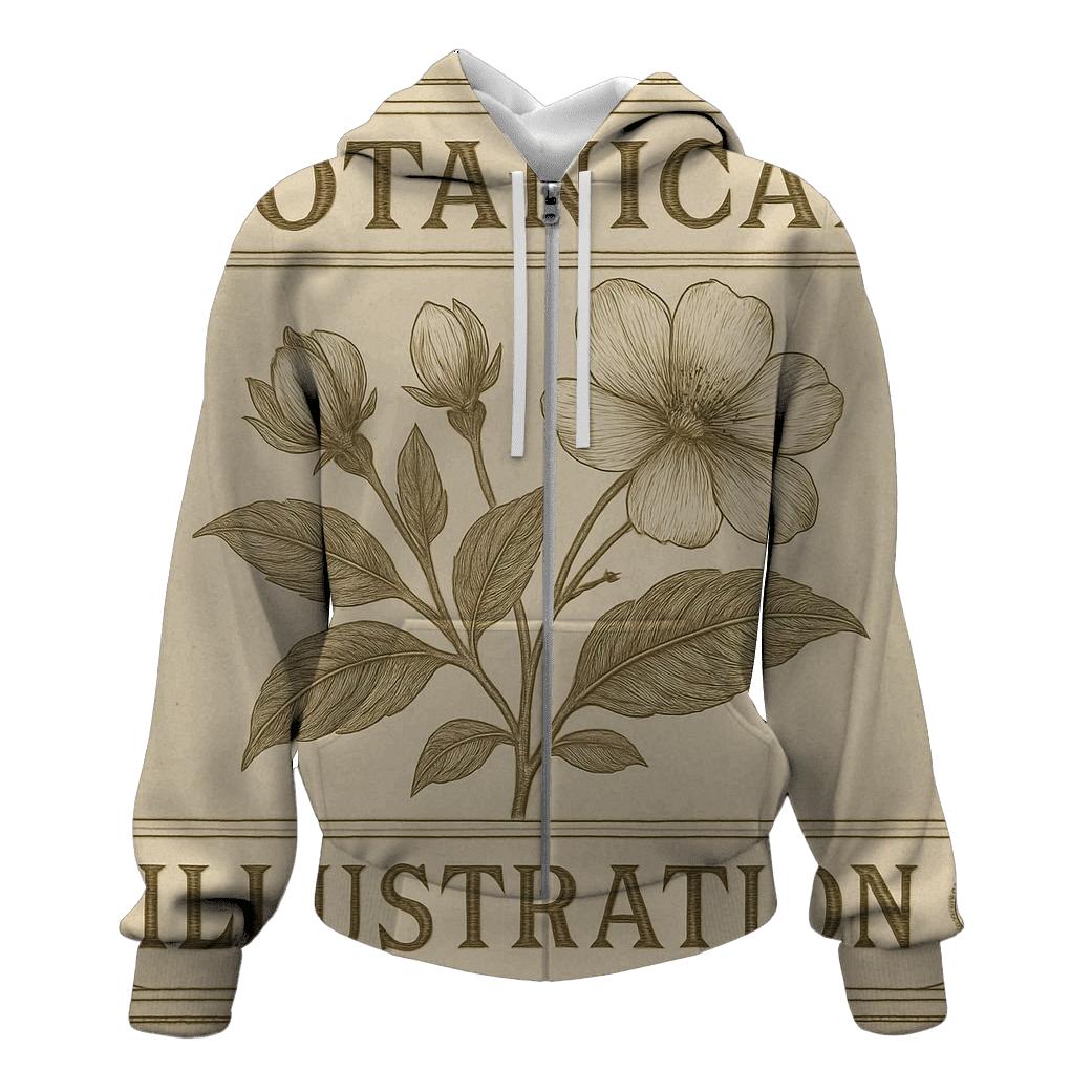 Vintage Botanical Label premium hoodies