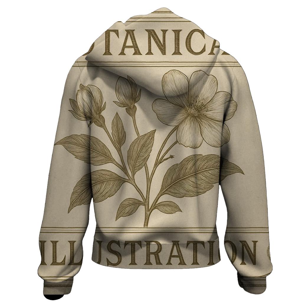 Vintage Botanical Label premium hoodies
