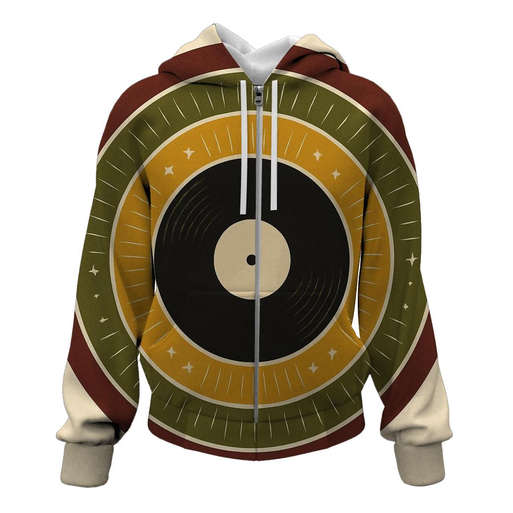 Sunburst Vinyl Label heavyweight hoodies