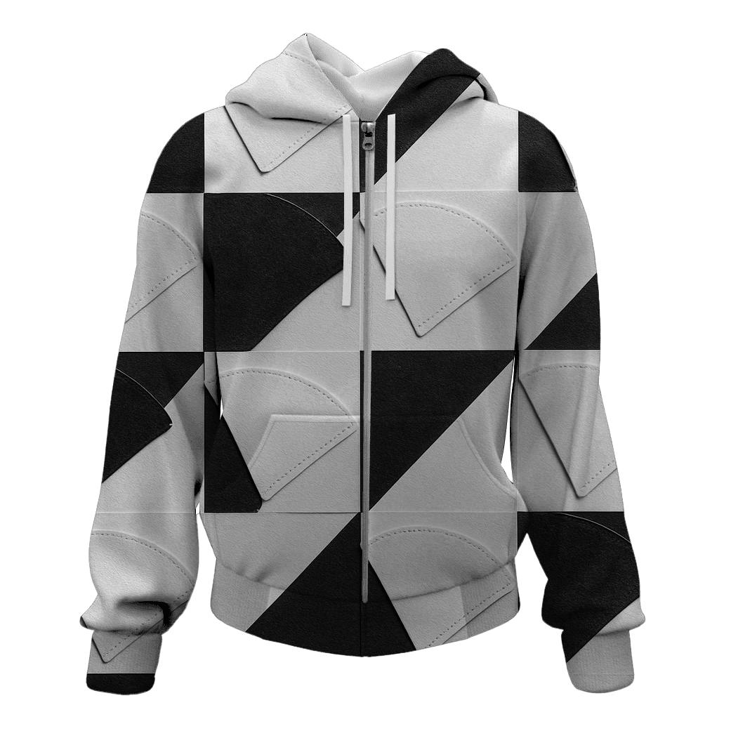 Filter Grid Pattern zip-up hoodies
