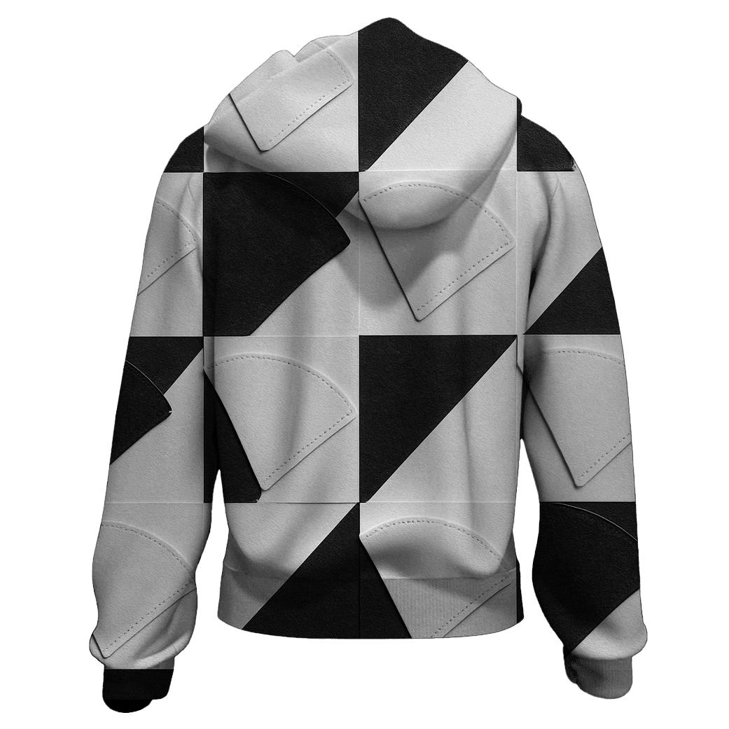 Filter Grid Pattern zip-up hoodies