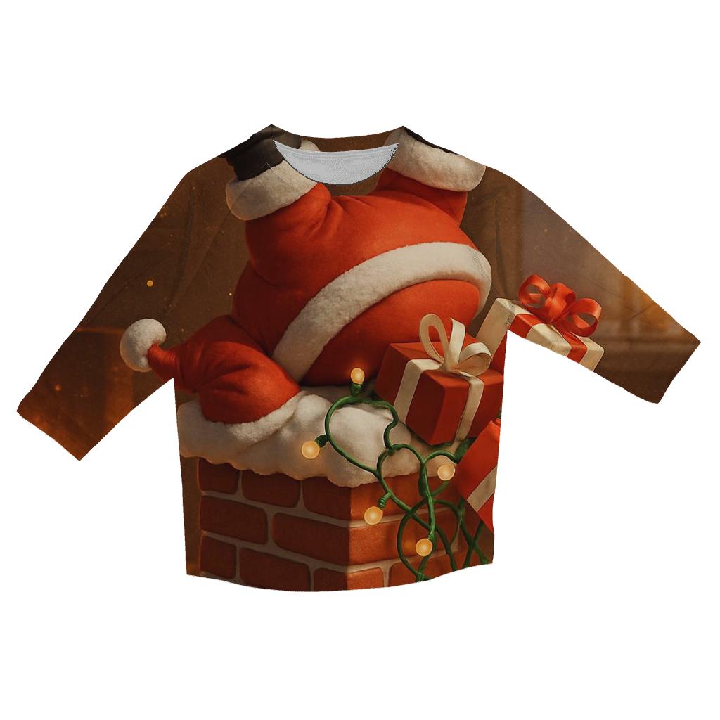 Santas Chimney Tumble custom 3/4 sleeve shirts
