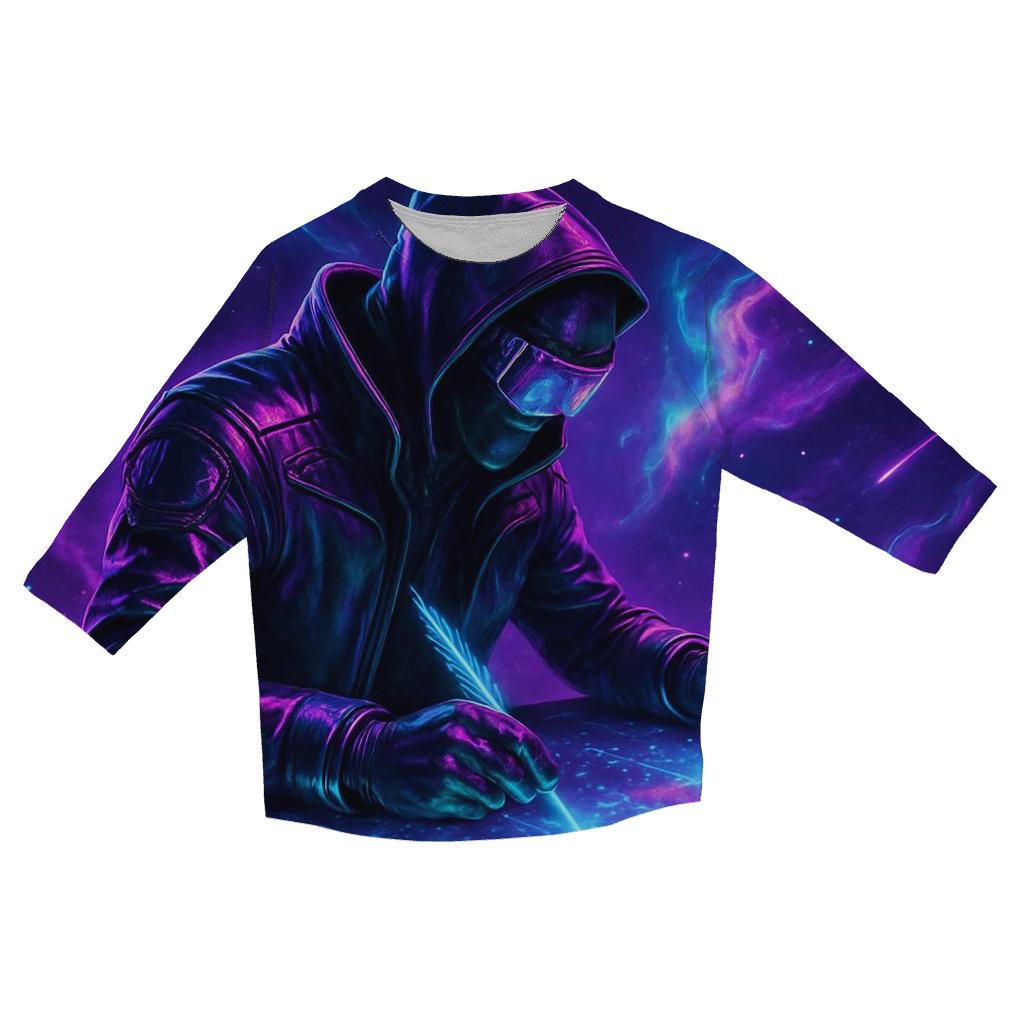 Neon Aurora Cartographer trendy 3/4 sleeve tops