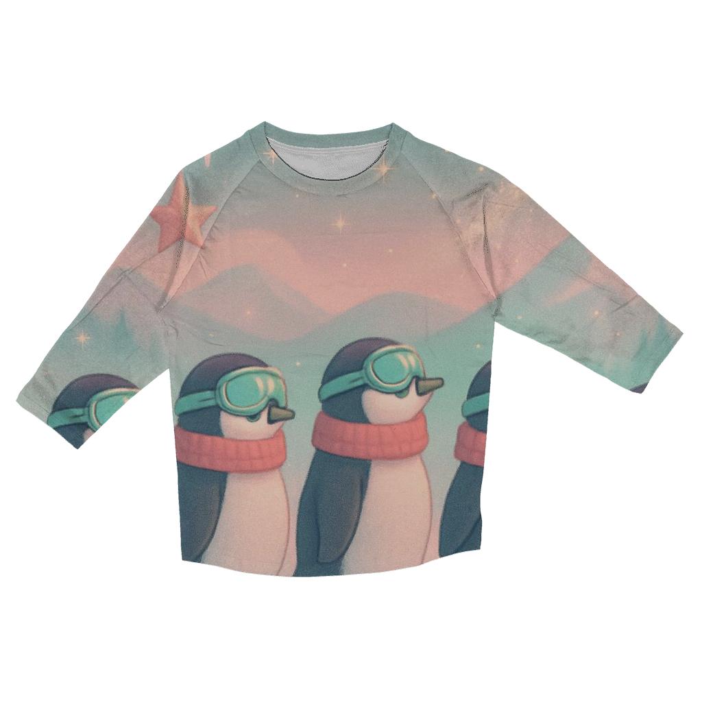 Penguin Ski Patrol stylish quarter sleeve tops