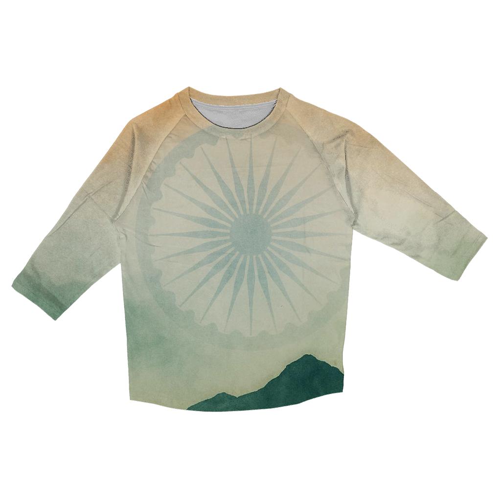 IndiaWatercolorHorizon trendy 3/4 sleeve tops