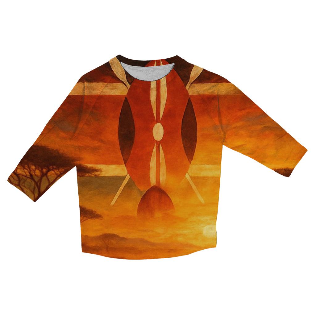 KenyaSavannaSilhouette printed three quarter sleeve shirts