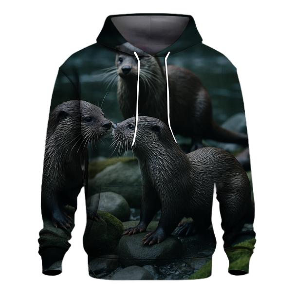 River Bend Otter Play zip-up hoodies