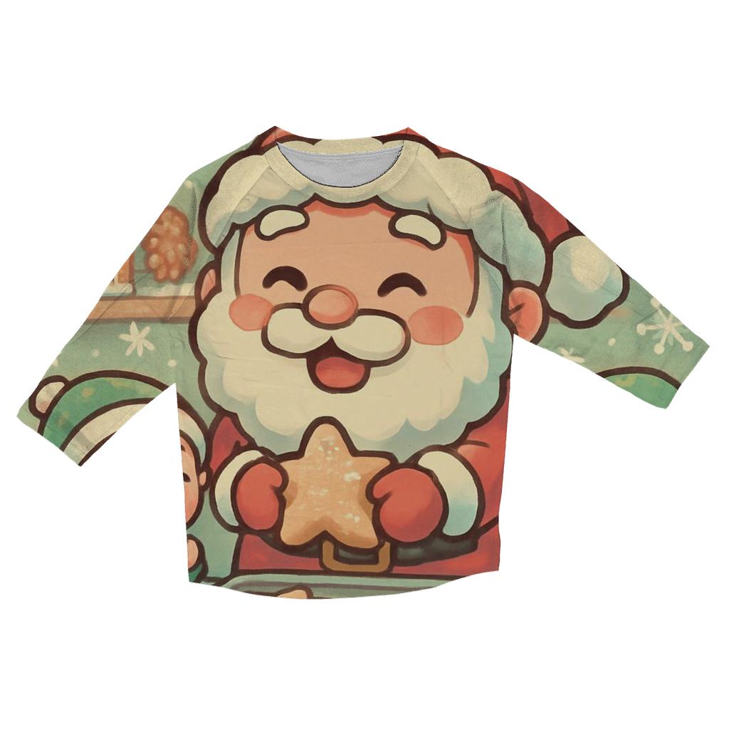 Chibi Cookie Chef Santa trendy 3/4 sleeve tops