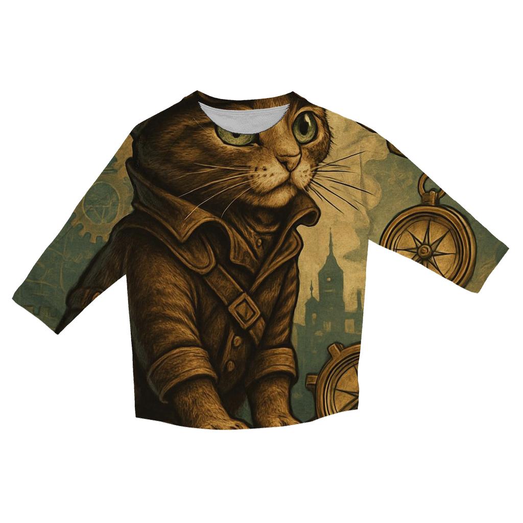Clockwork Explorer Cat fashion 3/4 sleeve shirts