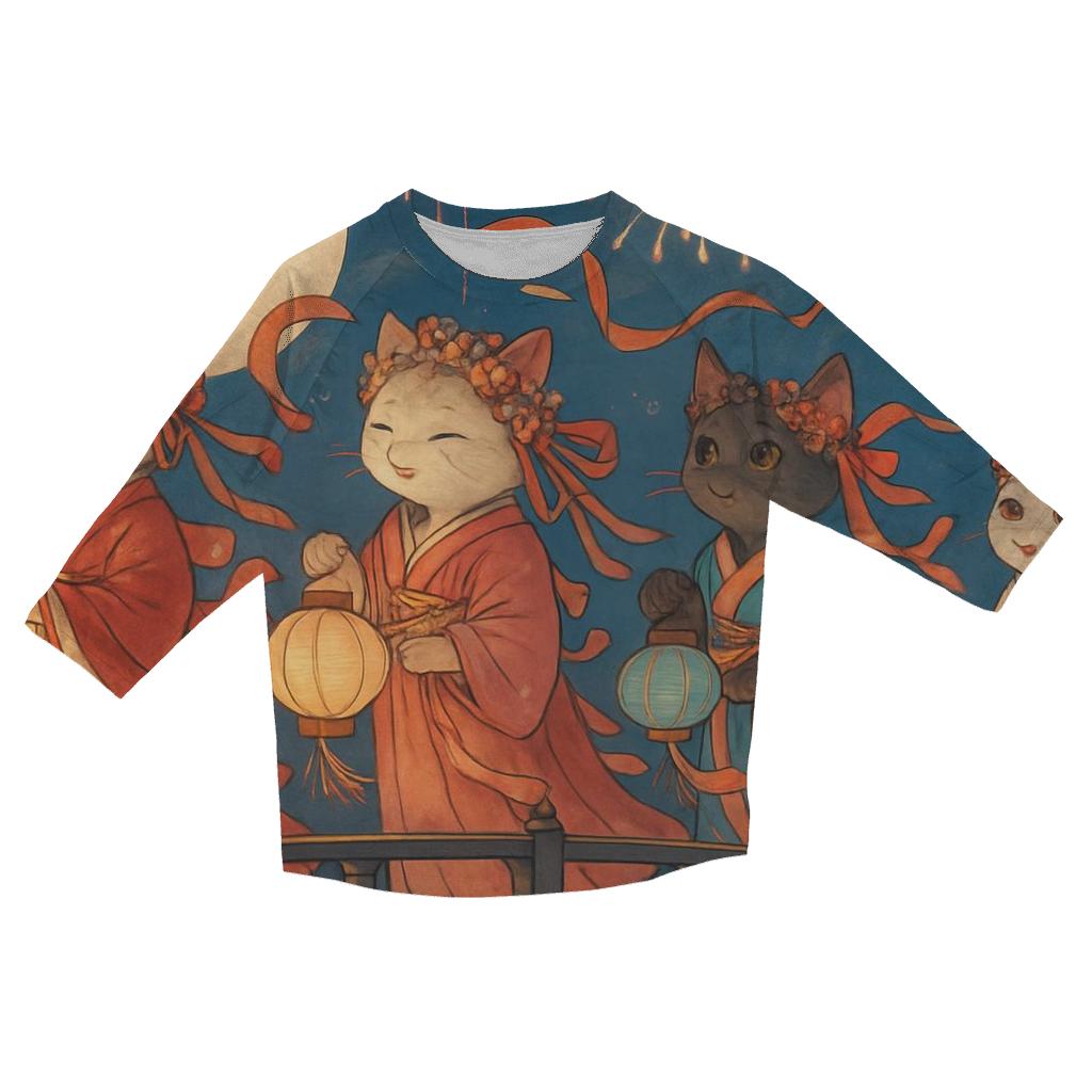 Lunar Festival Cat Parade designer 3/4 sleeve blouses