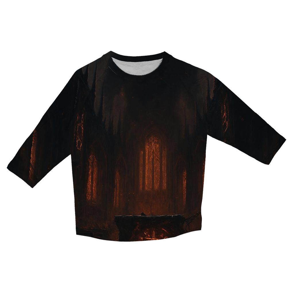 Cathedral Of Iron And Ember trendy 3/4 sleeve tops