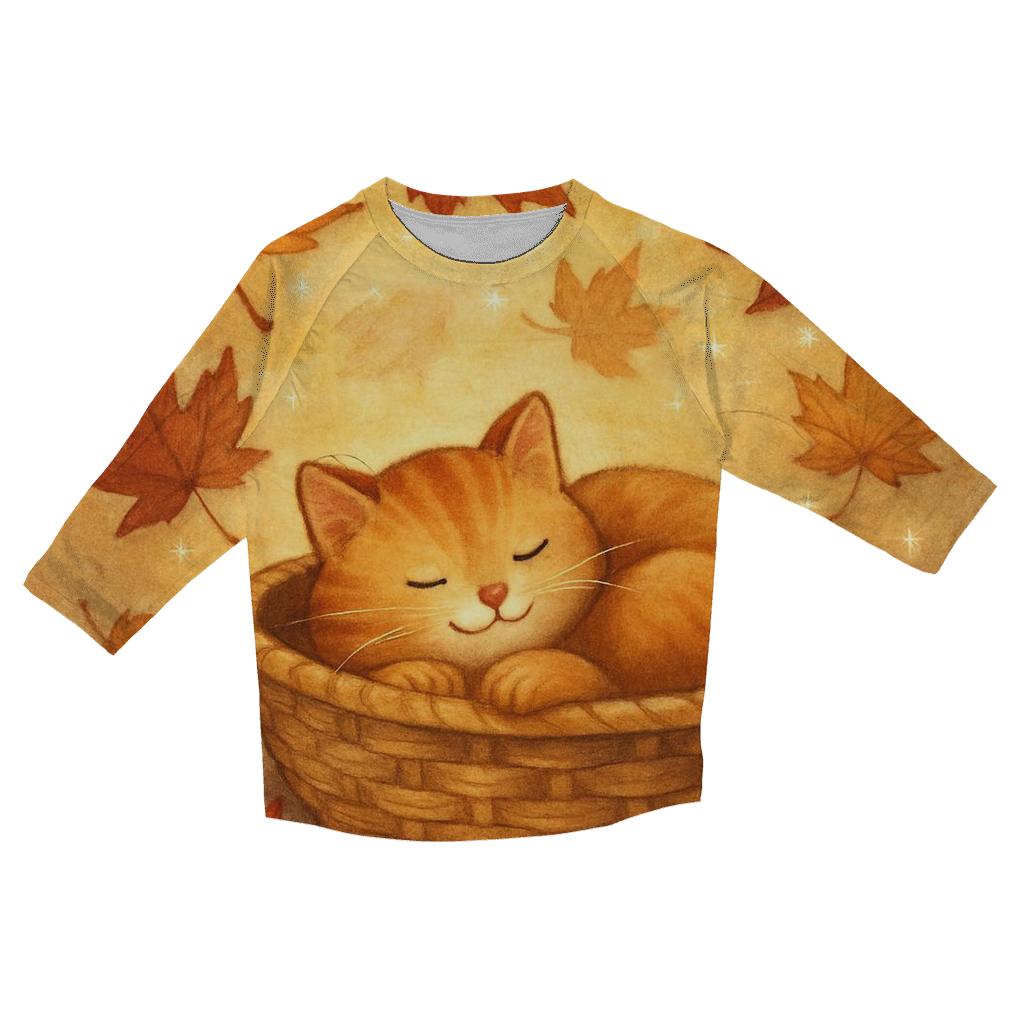 Maple Leaf Dream Cat designer 3/4 sleeve blouses