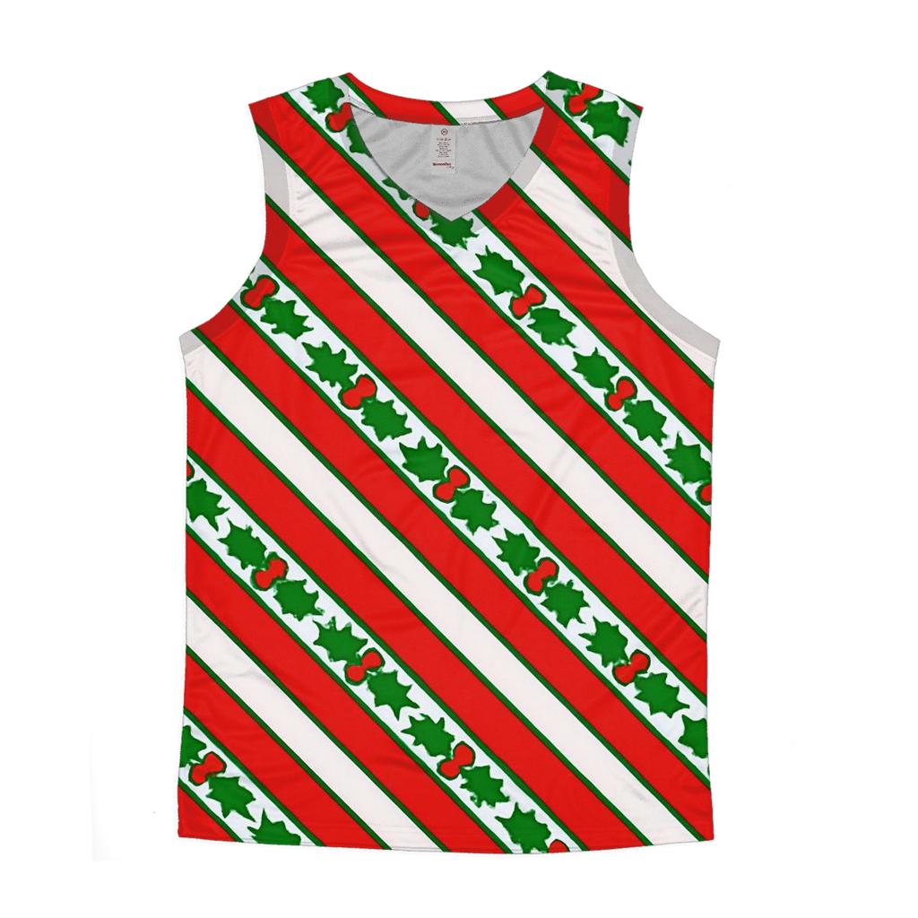 Candy Cane Stripe Chevron On White Background personalized athletic tanks