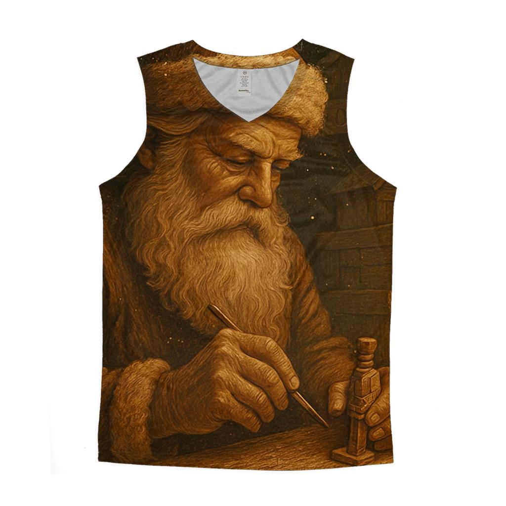 Heirloom Woodcarver Santa stylish racerback tanks