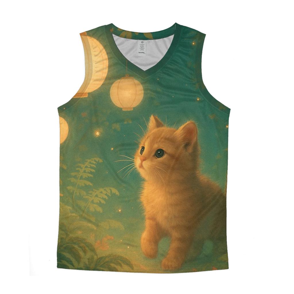 Lantern Garden Kitty cotton sleeveless tops