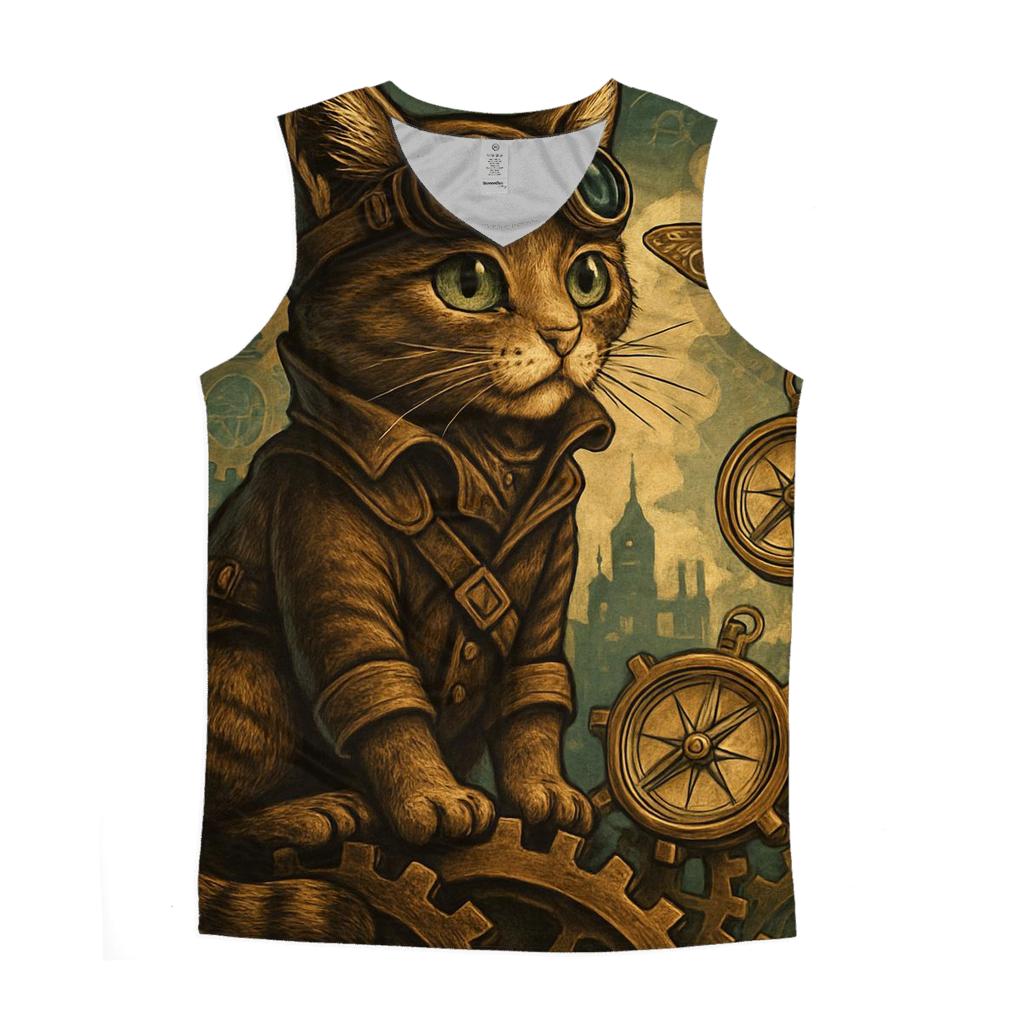Clockwork Explorer Cat stylish racerback tanks