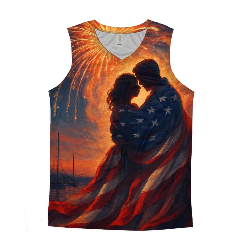 Firework Flag Embrace designer workout tanks