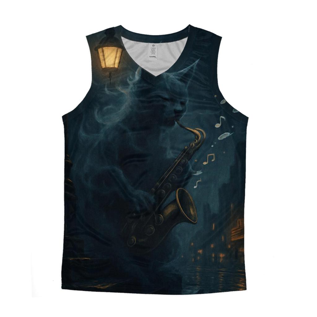 Phantom Alley Jazz Cat trendy fitted tank tops