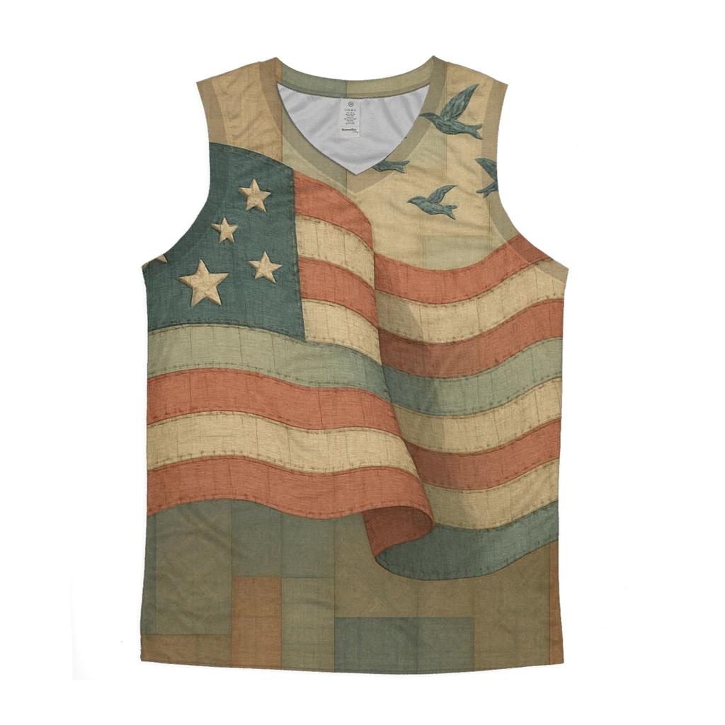 Abstract Patchwork Republic personalized athletic tanks