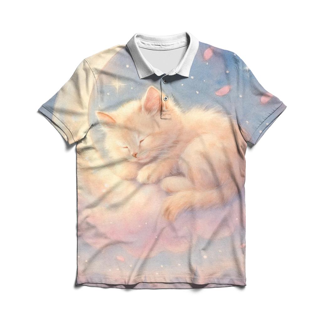 Moonlight Cloud Kitten stylish collar polo tees