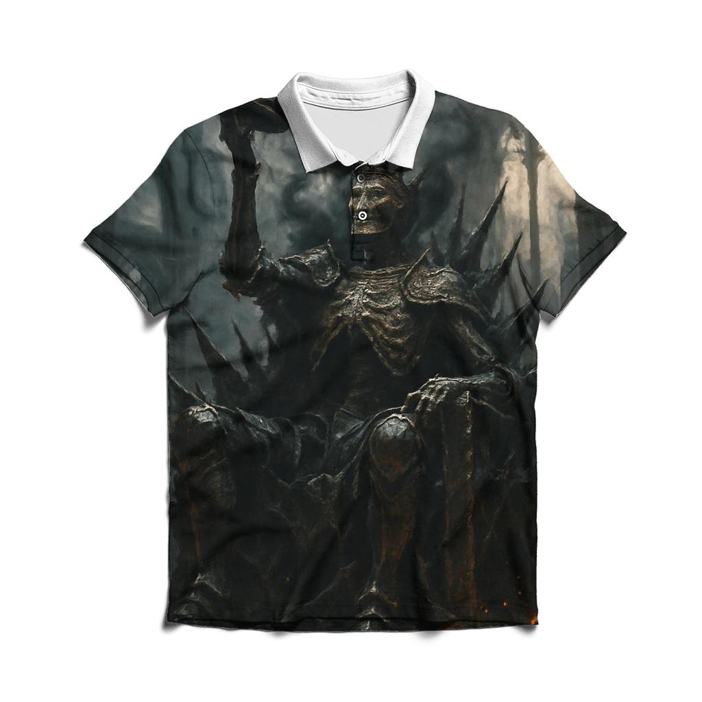 Ashen Throne Of The Skeleton King premium cotton polo shirts