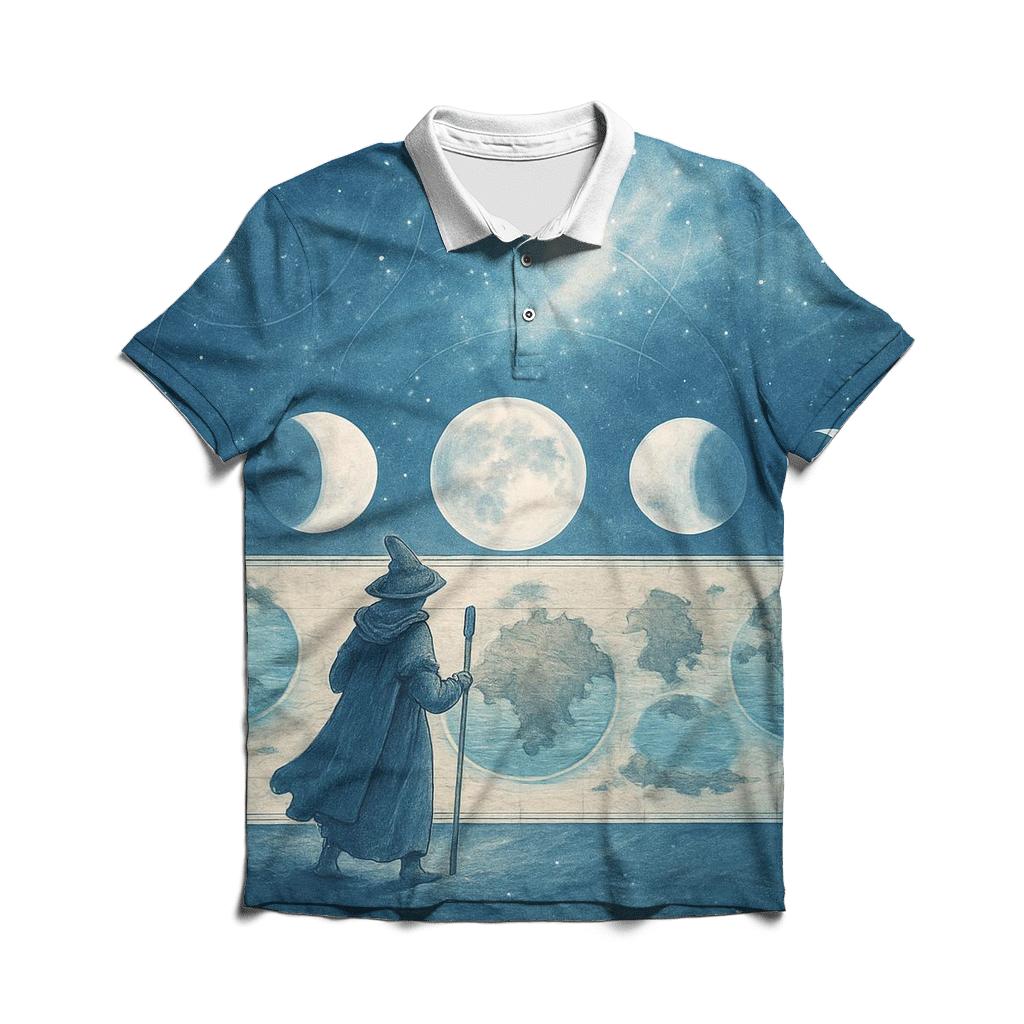 Moonphase Atlas personalized polo shirts