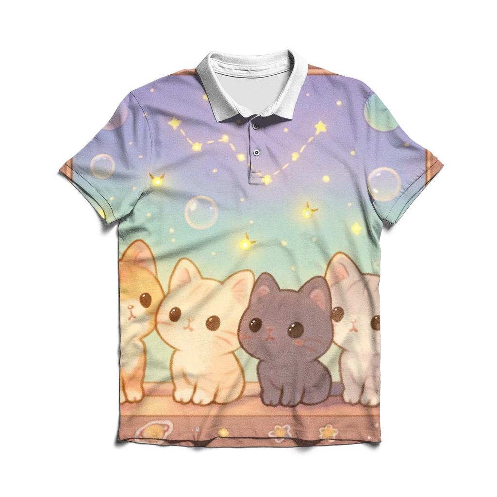 Stargazer Window Kittens branded logo polo shirts
