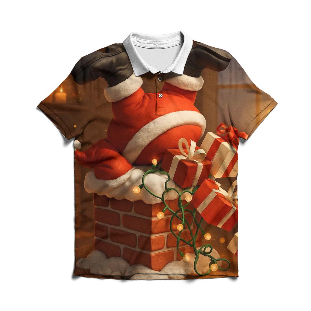 Santas Chimney Tumble branded logo polo shirts