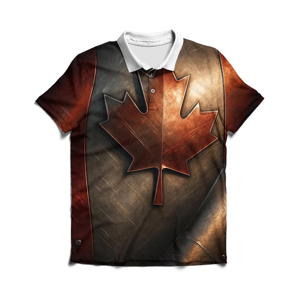 CanadaMapleMetal stylish collar polo tees