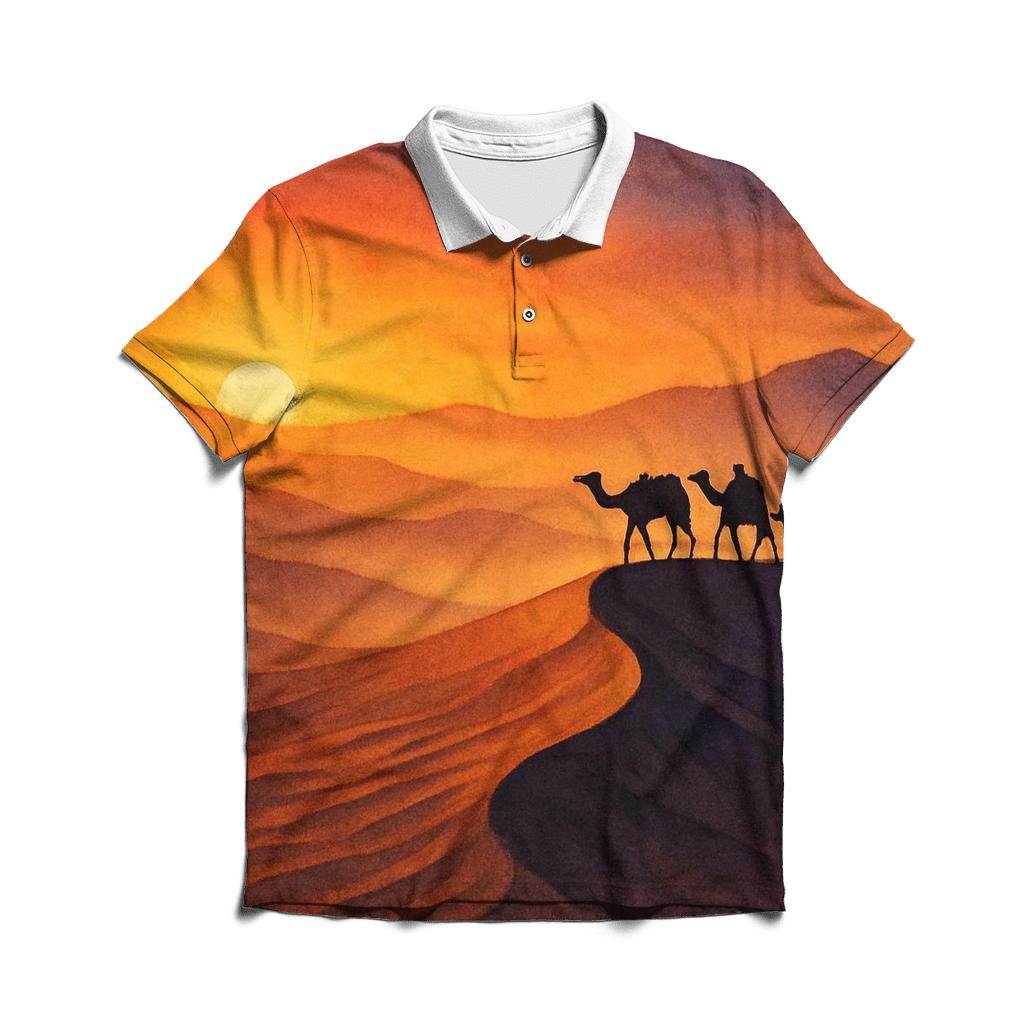 Saffron Dune Longshadows designer slim fit polos