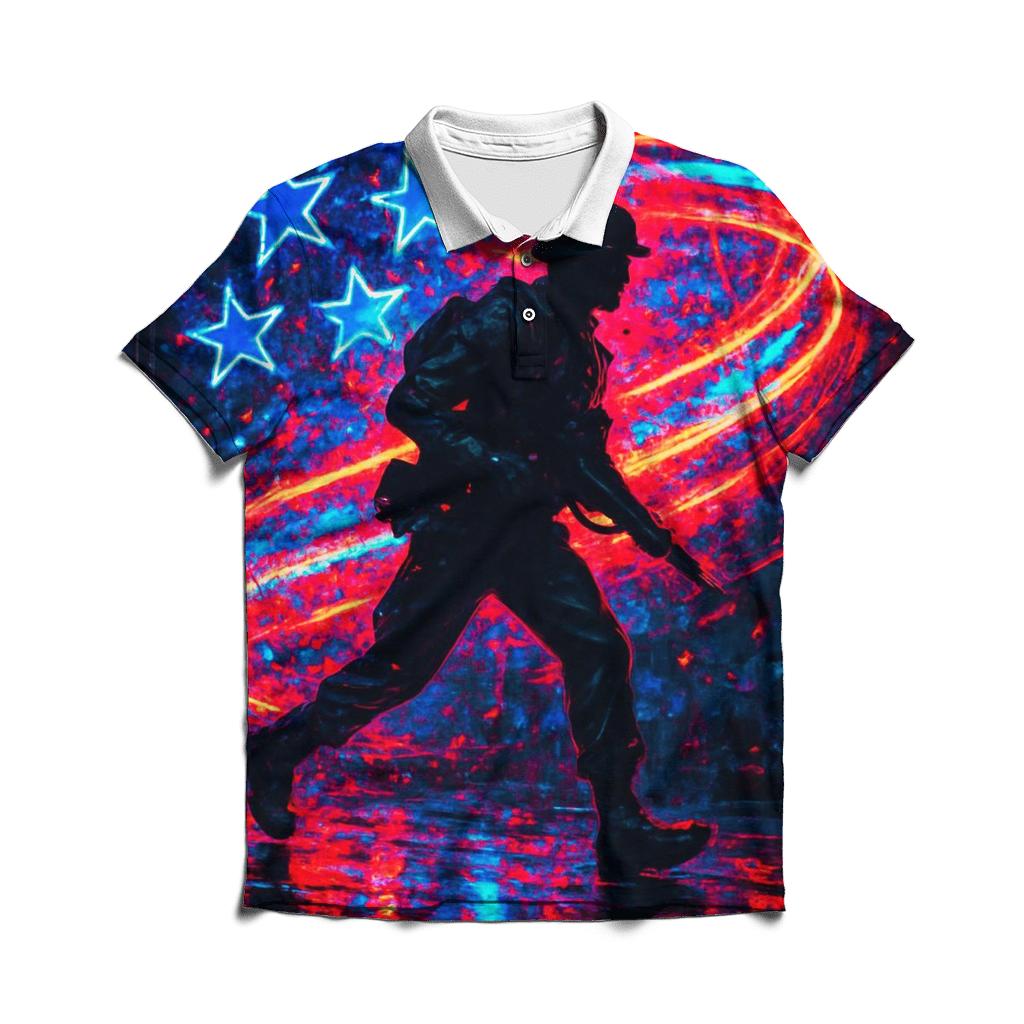 Neon Stars Streetflight stylish collar polo tees