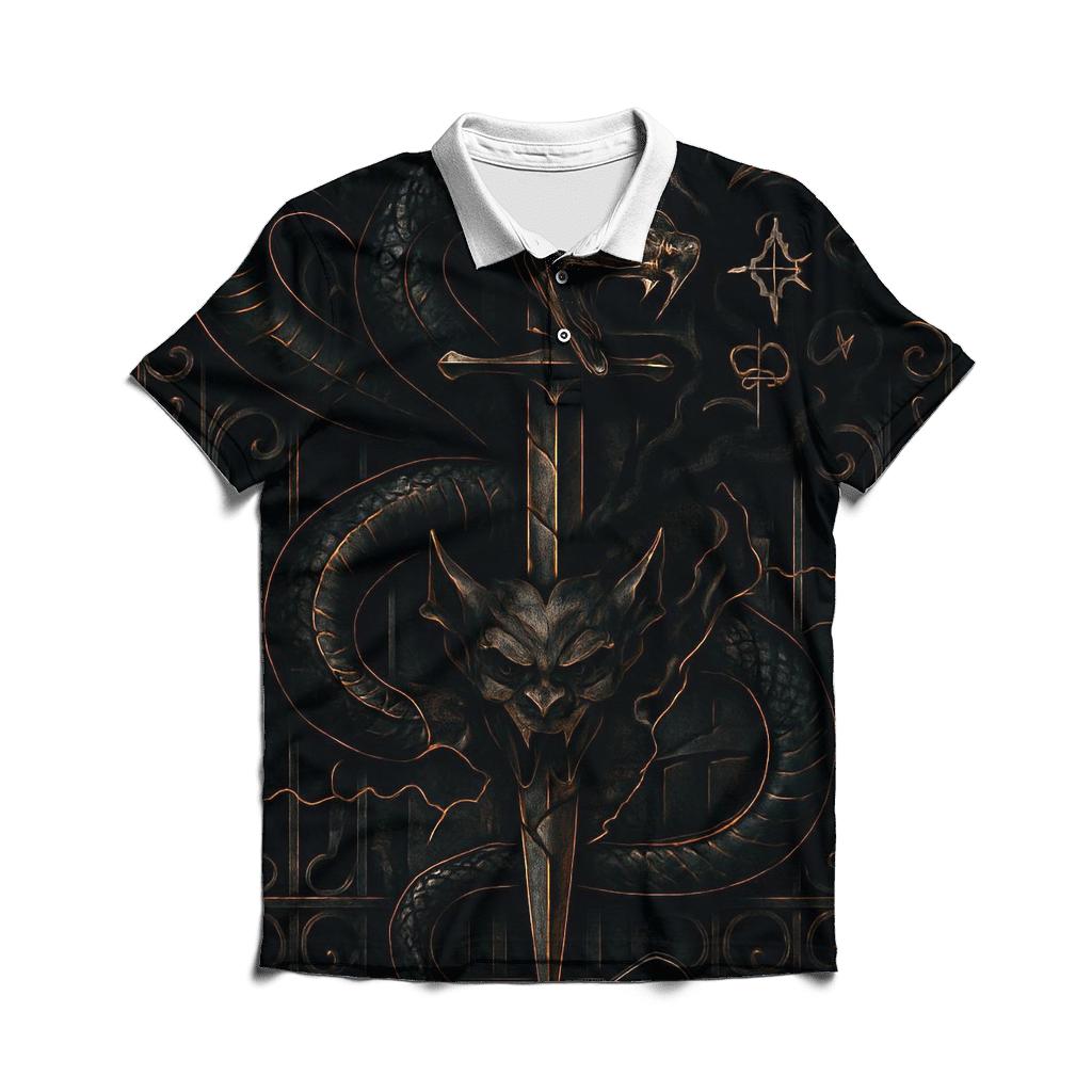 Serpent And Dagger Of The Cursed Gate designer slim fit polos