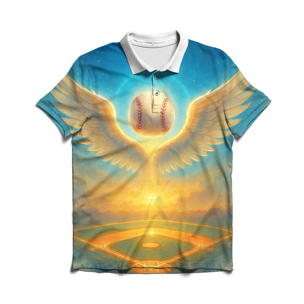 Sky Blue Winged Diamond stylish collar polo tees