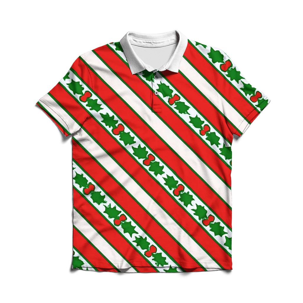 Candy Cane Stripe Chevron On White Background custom polo shirts