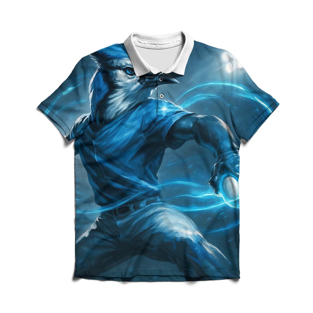 Rising Feathered Pitcher Blue Jays custom polo shirts