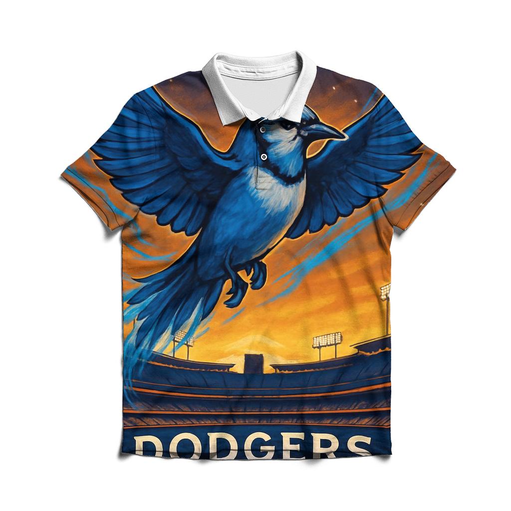 Dove Over Dodger Field casual sports polo shirts