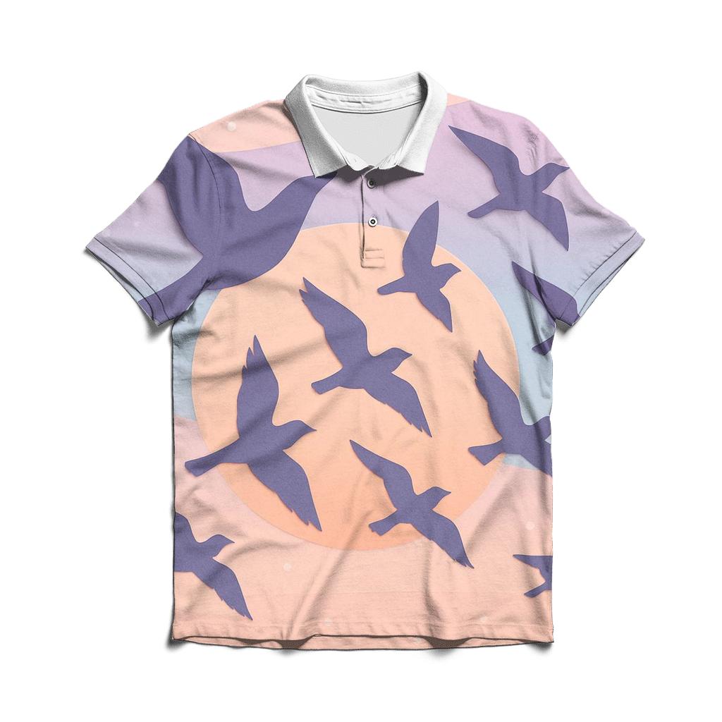 Paper Crane Sundown branded logo polo shirts