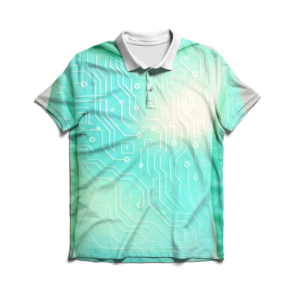 Mint Mirage Circuit stylish collar polo tees