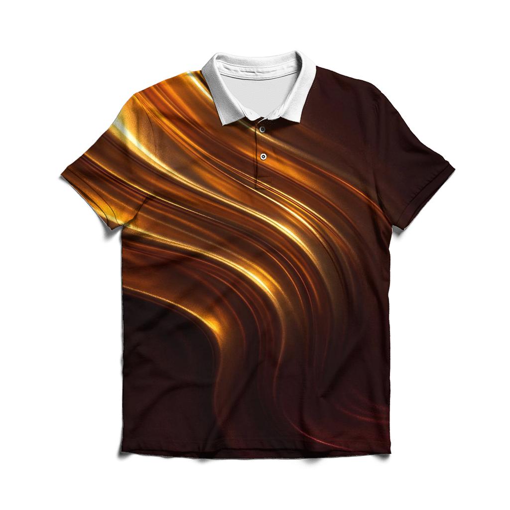 Gilded Twilight Cascade premium cotton polo shirts