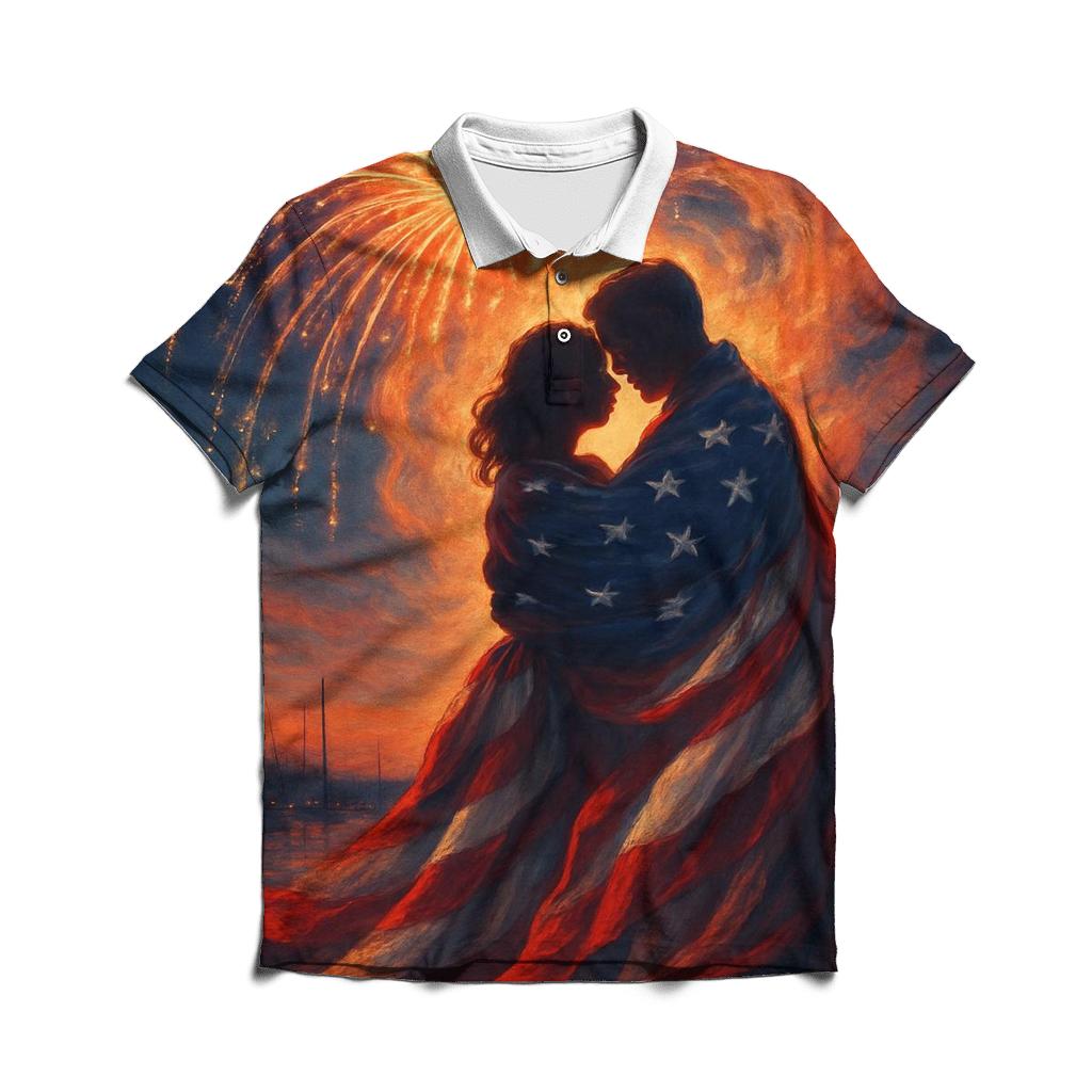 Firework Flag Embrace branded logo polo shirts