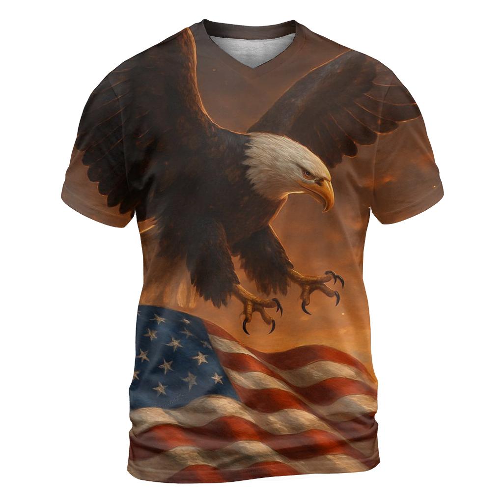 Eagle Over Rising Banner unique graphic print tees