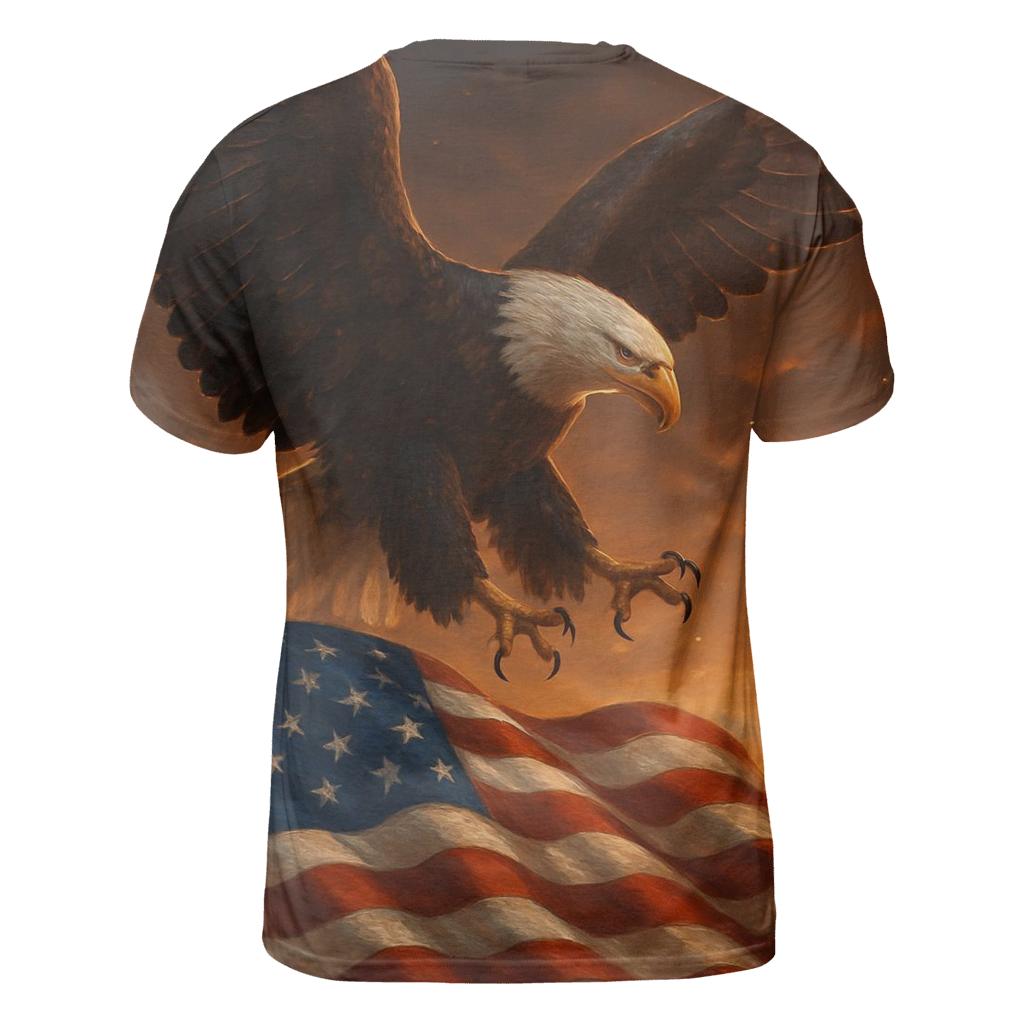 Eagle Over Rising Banner unique graphic print tees