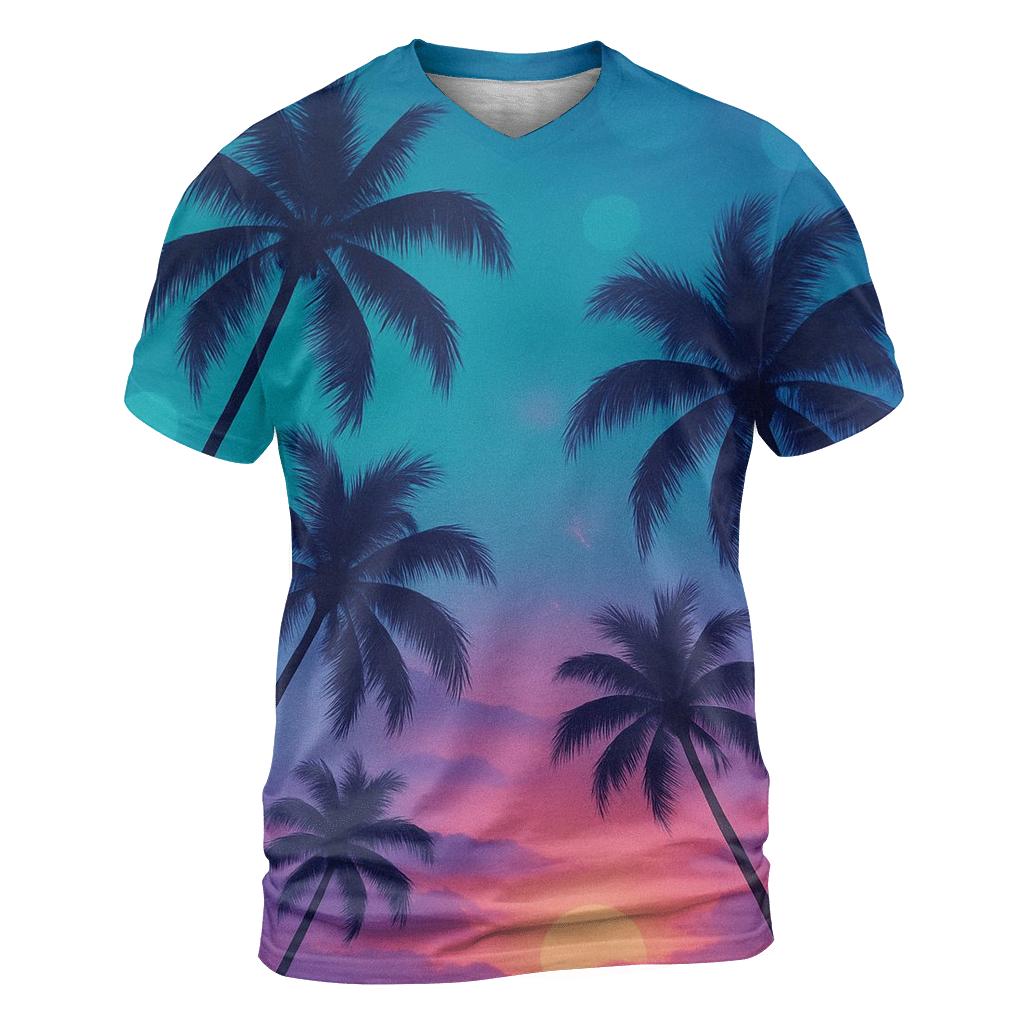 Aurora Palms At Twilight designer pattern shirts