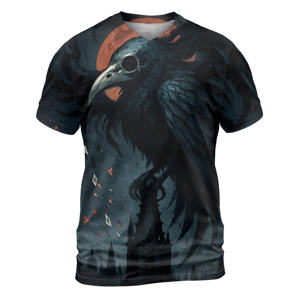 Raven Of The Bloodmoon Spire vibrant all-over design tees